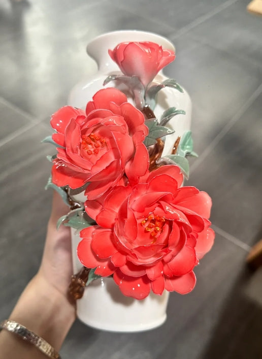 Red Peony Vase