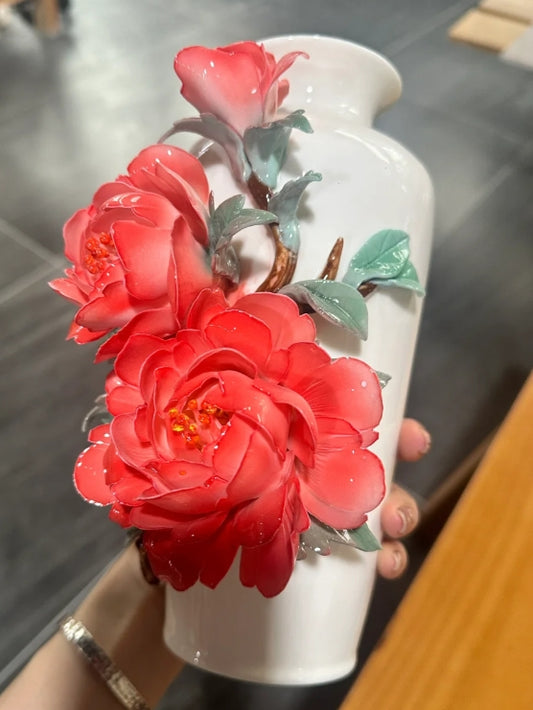 Red Peony Vase